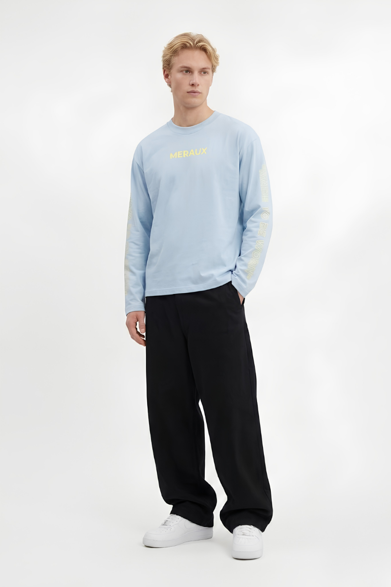 Arch Longsleeve – Light blue / Beige
