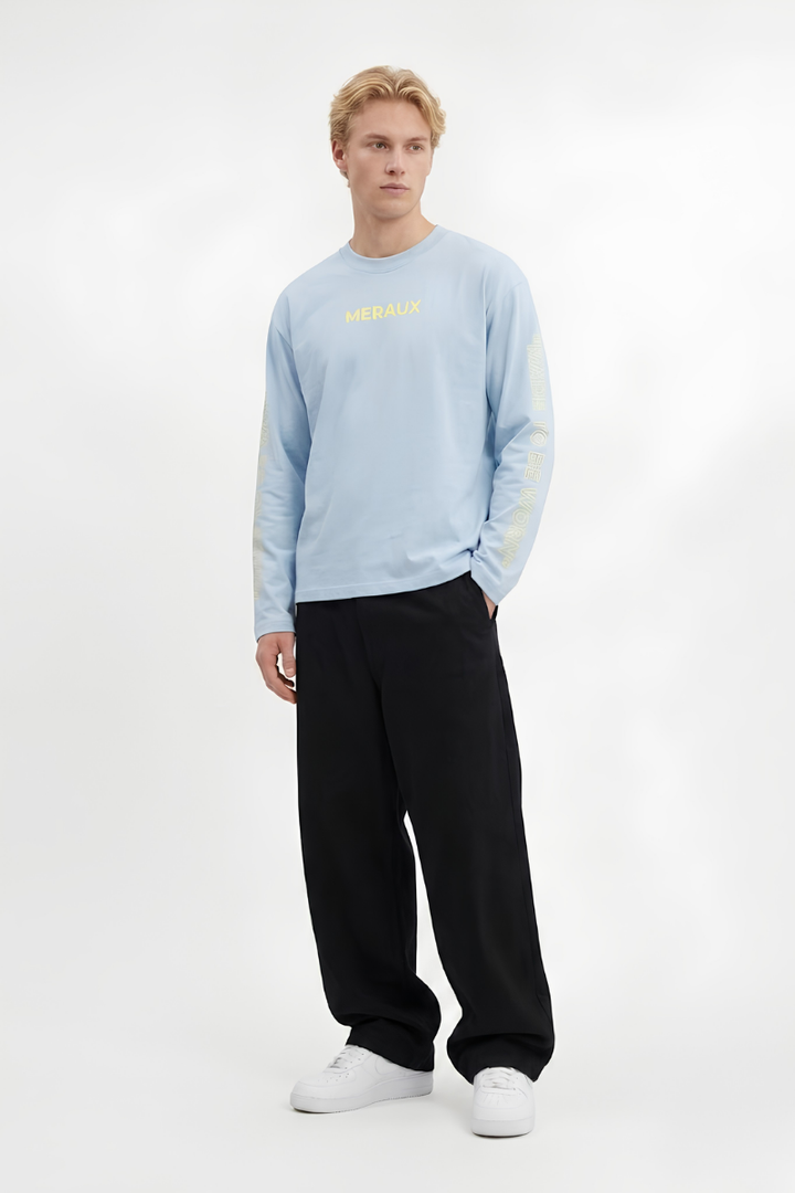Arch Longsleeve – Light blue / Beige