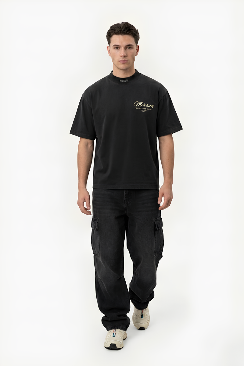 Script Tee – Black / White