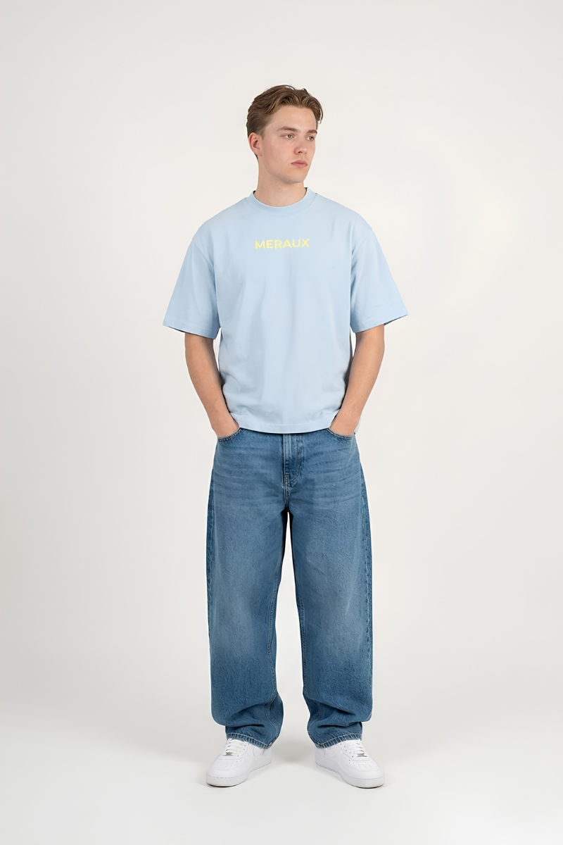 Arch Tee – Blue / Beige