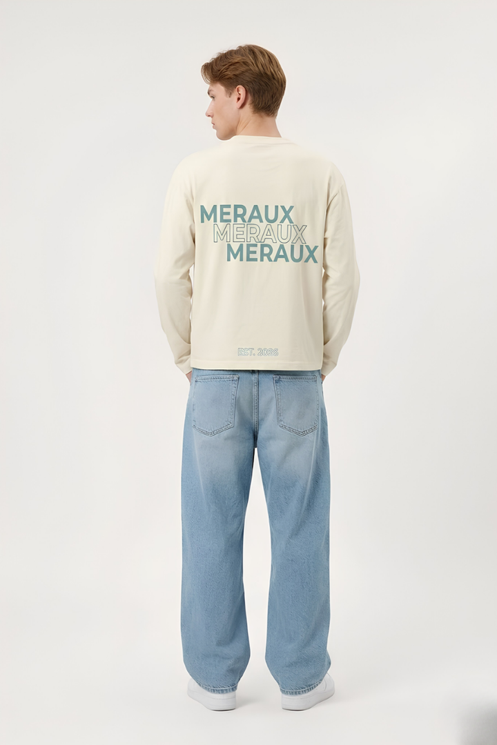 Arch Longsleeve – Beige / Light blue