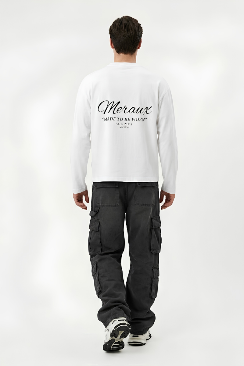 Script Longsleeve – White / Black