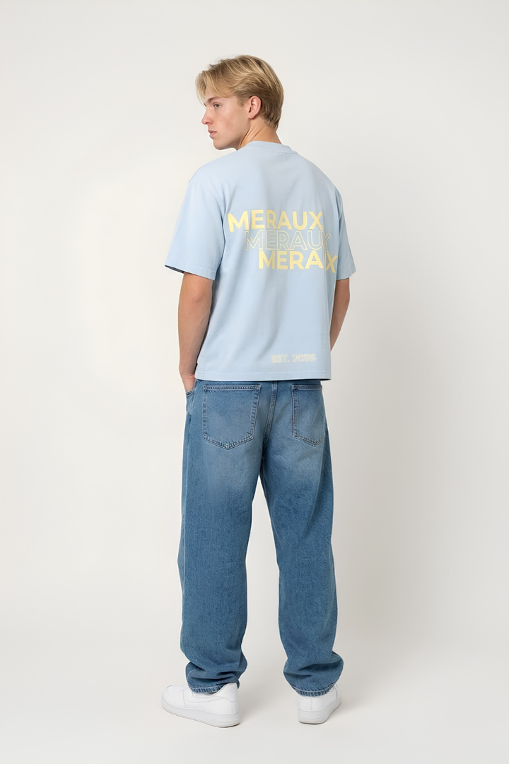 Arch Tee – Blue / Beige