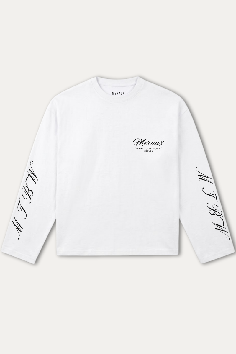 Script Longsleeve – White / Black