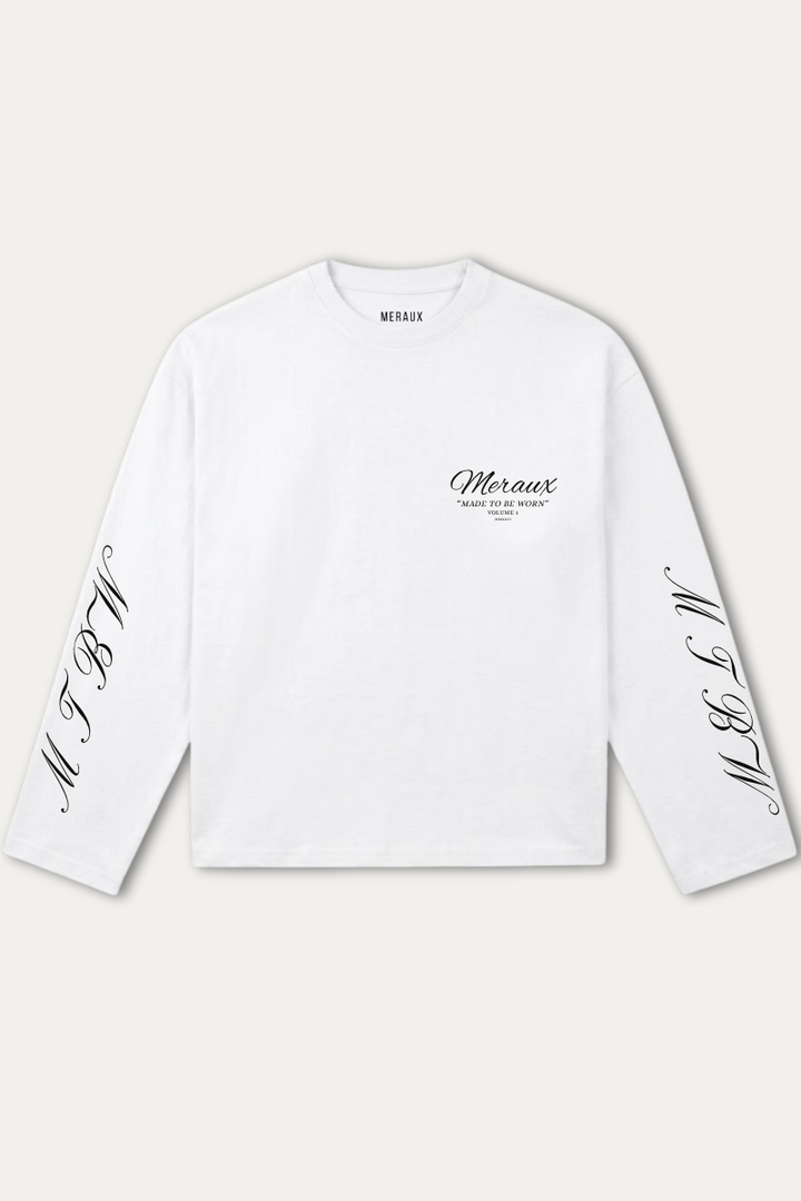 Script Longsleeve – White / Black