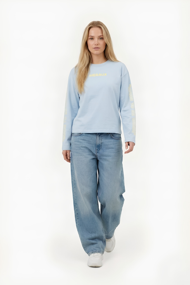 Arch Longsleeve – Light blue / Beige