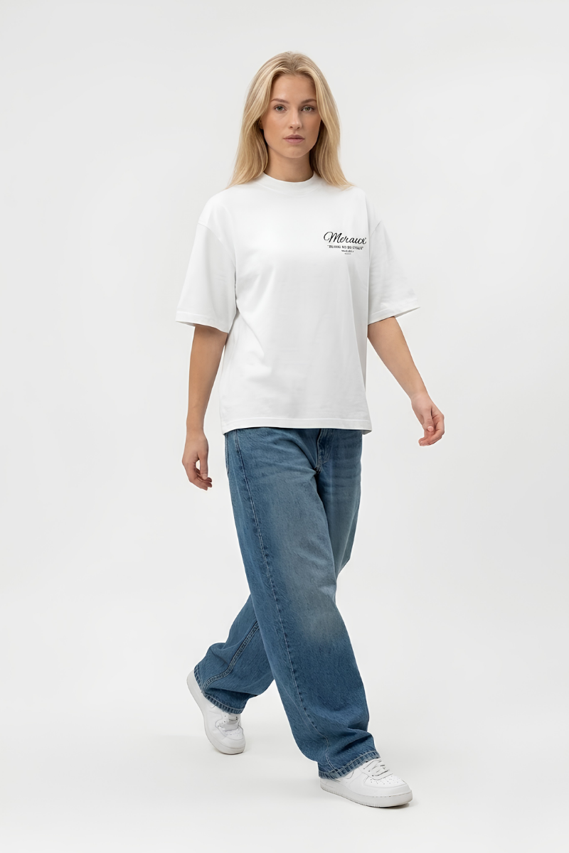 Script Tee – White / Black