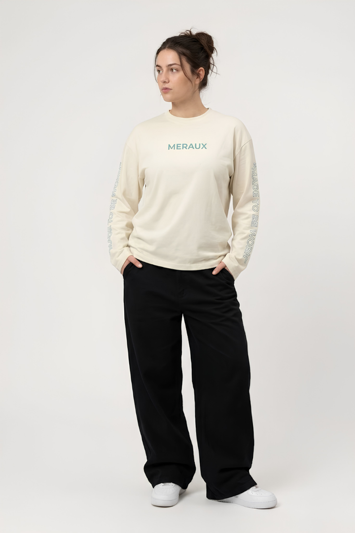 Arch Longsleeve – Beige / Light blue