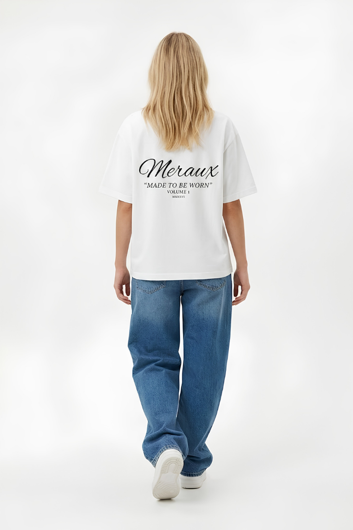 Script Tee – White / Black