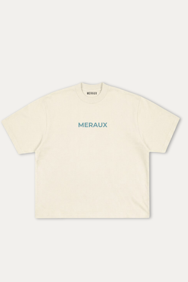 Arch Tee – Beige / Blue