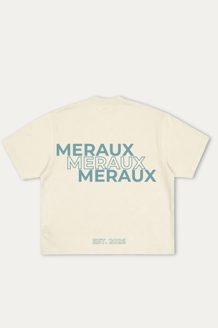 Arch Tee – Beige / Blue
