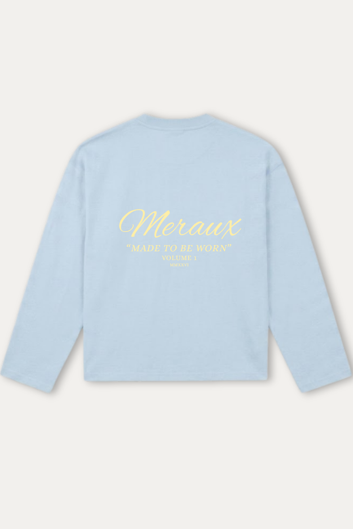 Script Longsleeve – Light blue / Beige