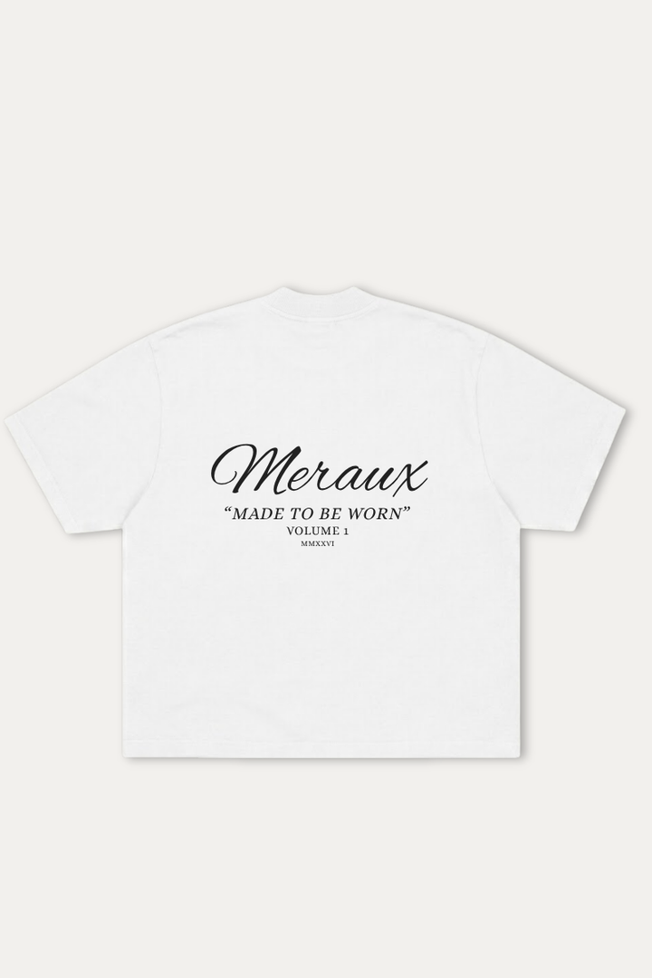 Script Tee – White / Black