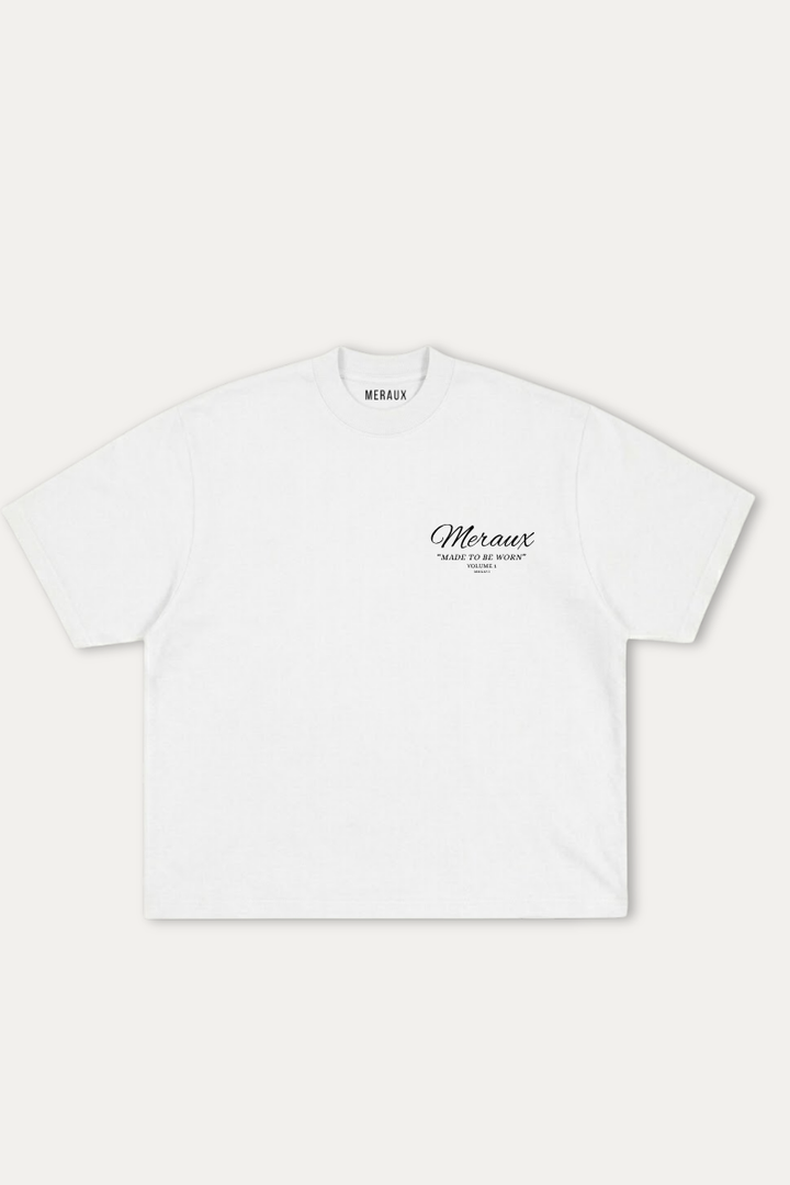 Script Tee – White / Black