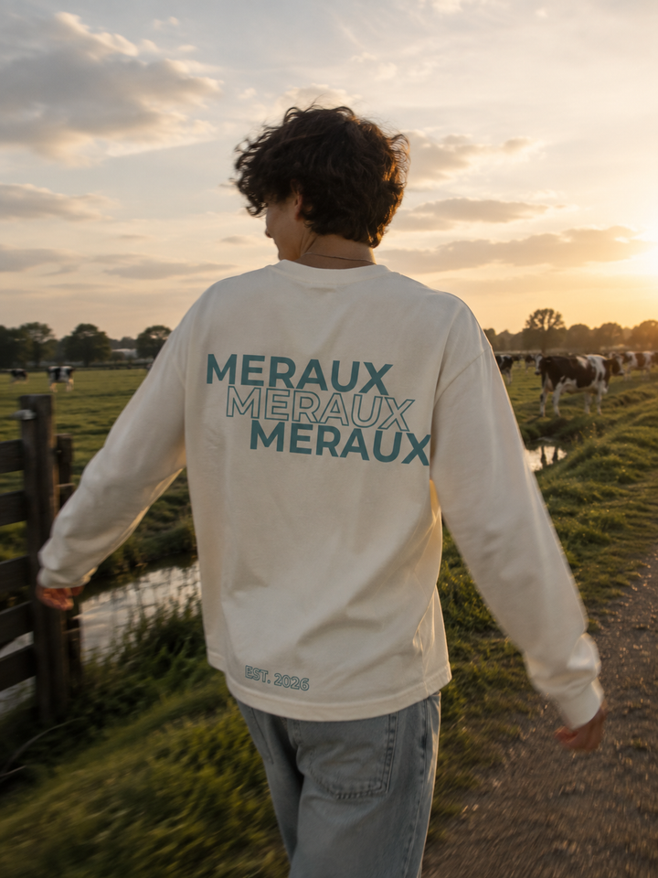 Arch Longsleeve – Beige / Light blue