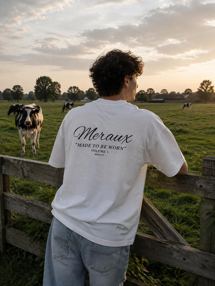 Script Tee – White / Black
